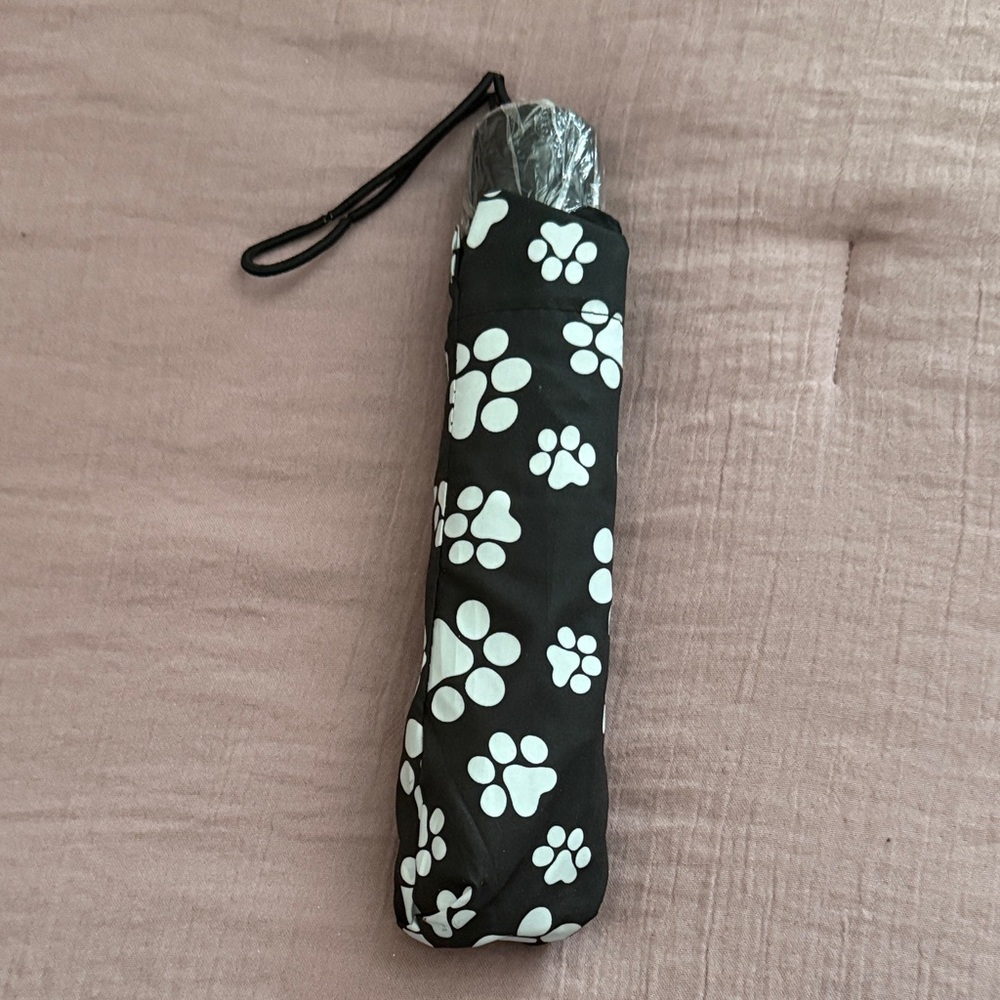 Paw Print Dog Umbrella - Black and White
